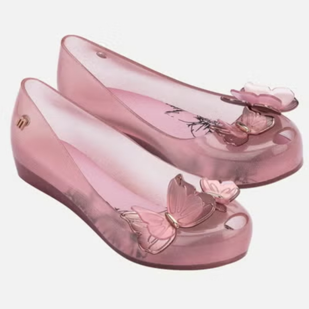 Mini Melissa Pink Butterfly Dress Shoes